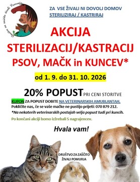 Akcija sterilizacij in kastracij psov in mačk